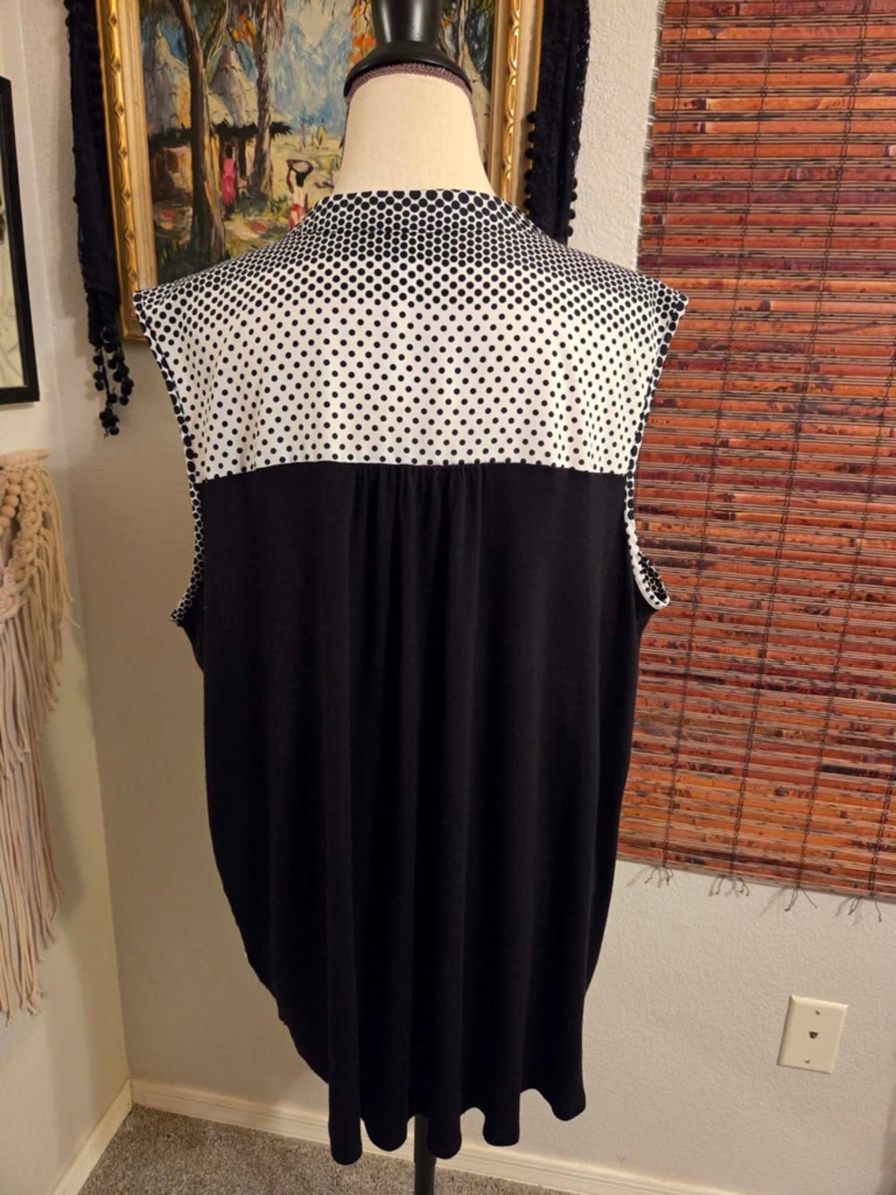 Perseption Black & White Polka Dot Shift Dress - Picture 3 of 5